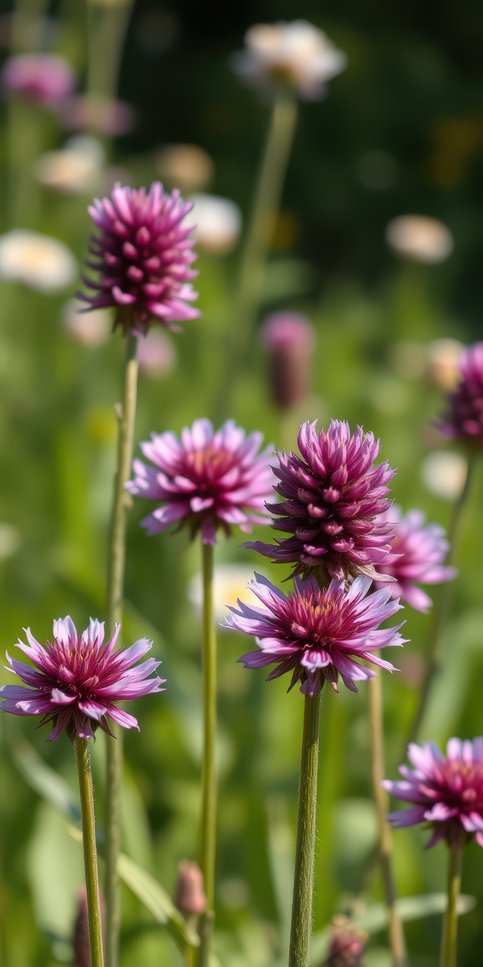 Vibrant purple flowers blooming in a sunny garden during spring season